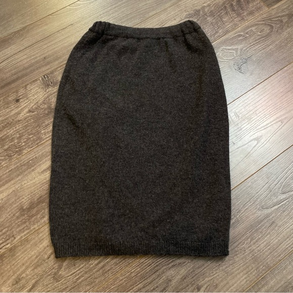 Vintage Michael Kors / Lyle & Scott Cashmere Skirt made Scotland faux wrap drape - Picture 5 of 9